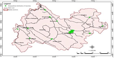 Geographical distribution of participants in Kermanshah Province | Download Scientific Diagram