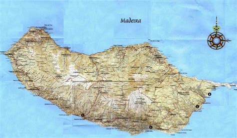 Madeira Island Topografic Map, Portugal