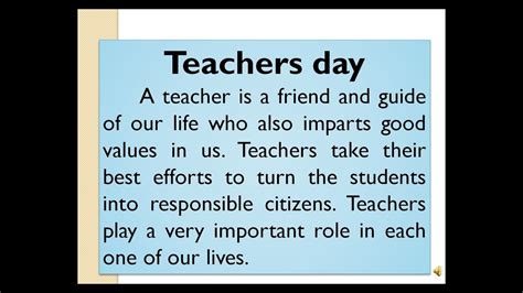 Speech For Teachers Day For Class 2 - Sulasmimaa