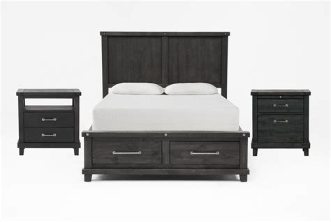 Jaxon Espresso King Wood Storage 3 Piece Bedroom Set With Nightstand ...