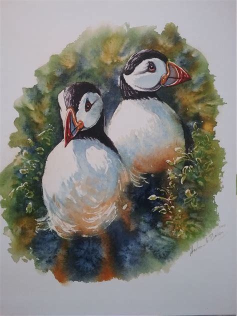 Puffins. Puffin Painting Puffin Picture Welsh Art - Etsy