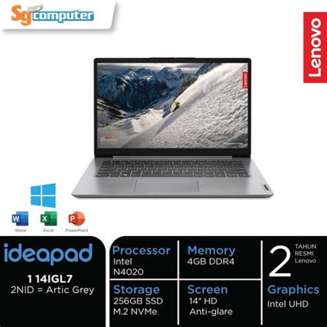 Jual Lenovo IdeaPad Slim 1 14IGL7 2NID N4020 4GB SSD 256GB 14' W11 OHS 21 - Kab. Sleman - SG ...