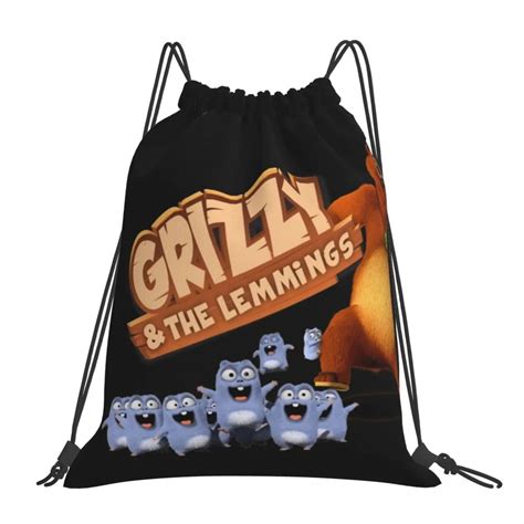 Grizzy And Lemmings Angry The Lemmings Backpacks Portable Drawstring Bags Sundries Bag