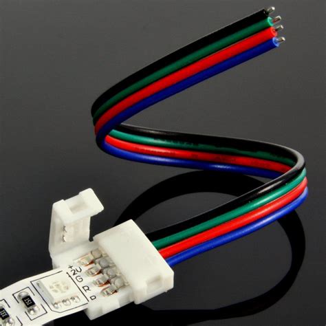 Single End LED Strip Connector for IP30 5050 LED RGB Color Strip Light – Ablelin Store Fixtures ...