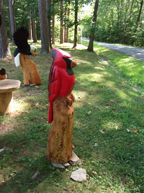 Cardinal chainsaw carving by Carvnstitch Abstract Sculpture, Wood Sculpture, Bronze Sculpture ...