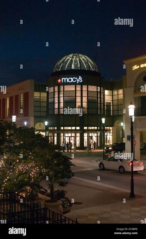 Illuminated Macy s department store at night City Place West Palm Beach ...