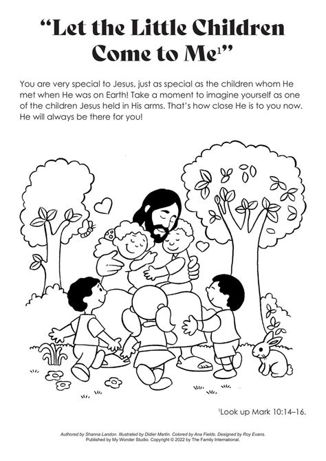 Jesus With Children Coloring Page