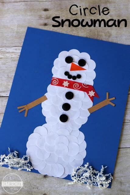 EASY Circle Snowman Craft