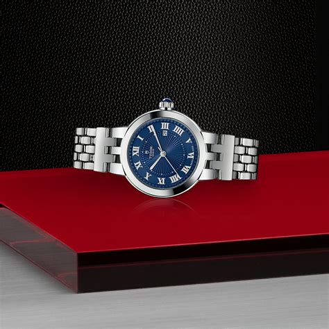 Purchase Clair de Rose watch, 30mm steel case, blue dial