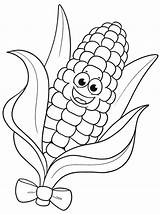 Corn cob coloring Page  Free And Printable sketch template