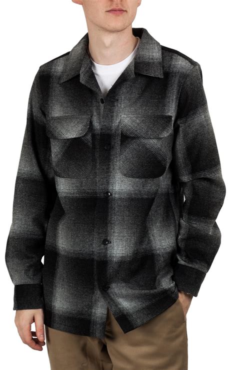 Pendleton Charcoal Ombre Wool Ls Fitted Board Shirt in Black for Men | Lyst