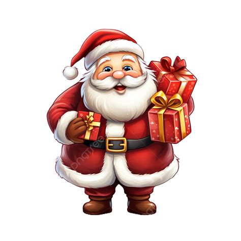 Cartoon Santa Claus With Gifts, 3d, Gift, Santa PNG Transparent Image ...