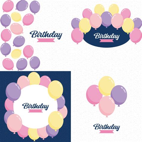 Happy Birthday in a playful font with a background of balloons 18714177 Vector Art at Vecteezy