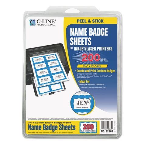 Laser Printer Name Badges by C-Line® CLI92365 | OnTimeSupplies.com