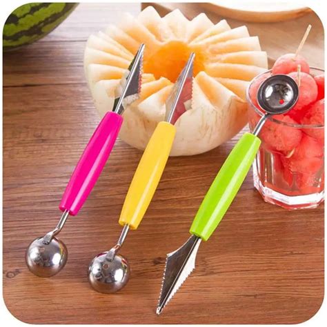 Double End Multi Function Fruit Spoon Stainless Steel Melon Baller ...