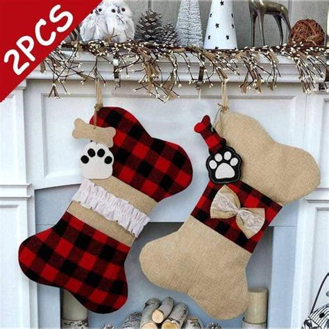 AerWo Large Pet Christmas Stockings 2 pcs