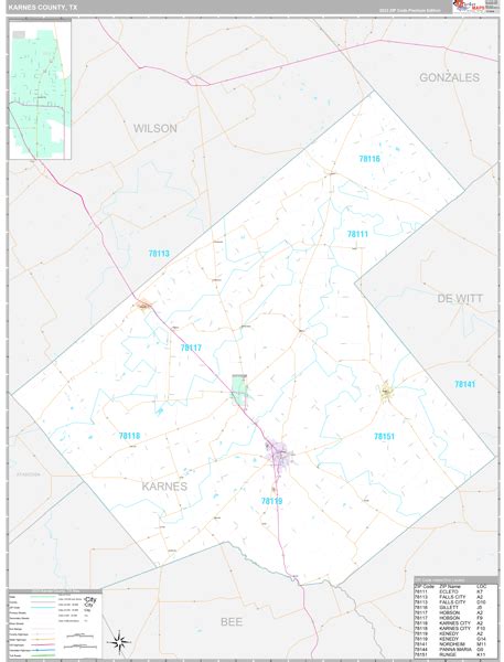 Karnes County, TX Wall Map Premium Style by MarketMAPS - MapSales