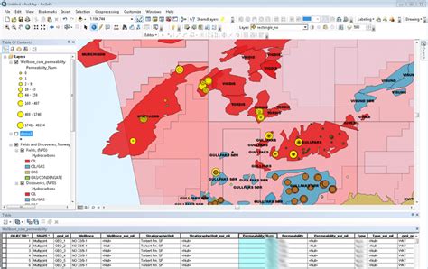 An image of the GIS tool ArcGIS showing how results of queries computed ...