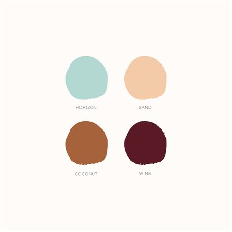 Cool breeze, warm sand, bright sun. Color palette featuring wine red, coconut brown, teal or ...