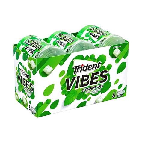 Trident Vibes Sugar Free Spearmint Rush Gum, 16 oz., 40 Pieces/Pack, 6/Pack (304-00082) | Staples