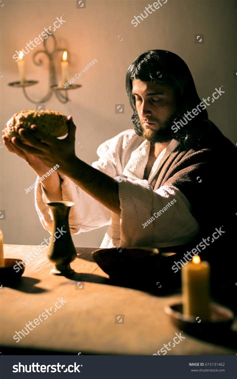 Scene Jesus Christ Blessing Bread Wine Stock Photo 615131462 | Shutterstock