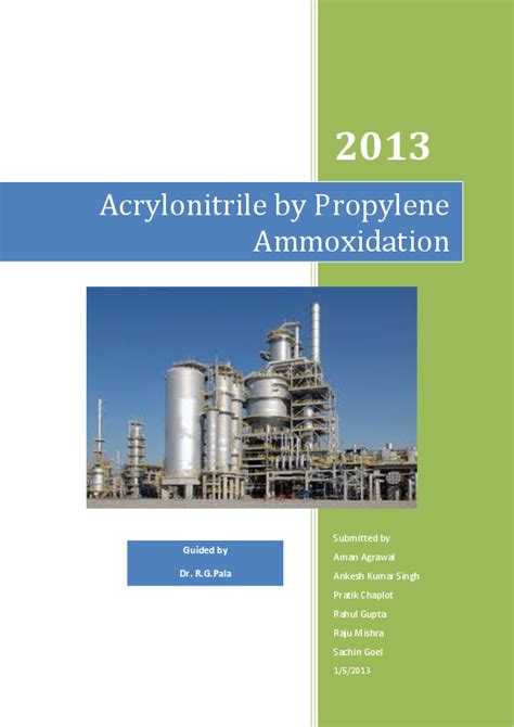 (PDF) Acrylonitrile Production by Propylene Ammoxidation | Ankesh Kumar ...