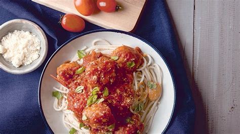 Spaghetti with Baked Pork Meatballs Recipe | Yummy.ph