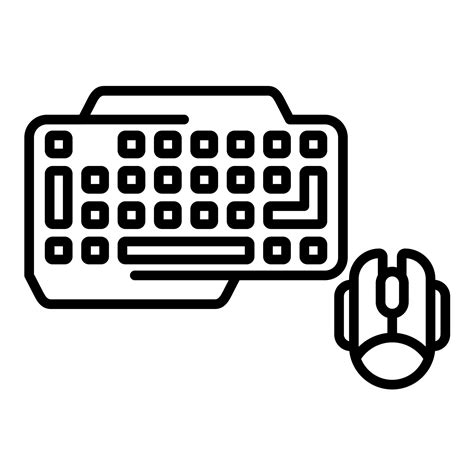 Gaming Keyboard And Mouse Line Icon 14675179 Vector Art at Vecteezy