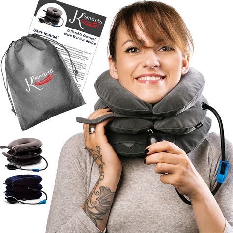 Buy Pinched Nerve Neck Stretcher Cervical Traction Device for Home Pain | Inflatable Spinal ...
