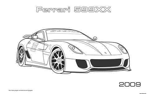 Coloriage Ferrari 599xx 2009 Dessin Voiture à imprimer