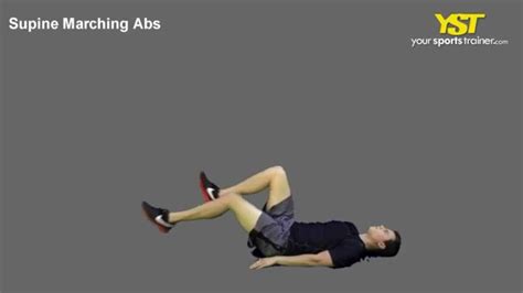 Supine Marching Abs Exercise - YouTube