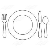 Abeka | Clip Art | Table Setting—with yellow plate