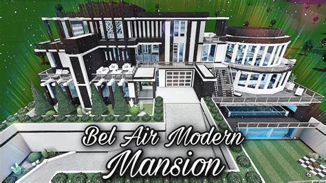 BLOXBURG: BEL AIR MODERN MANSION TOUR! (No Large Plot) - YouTube