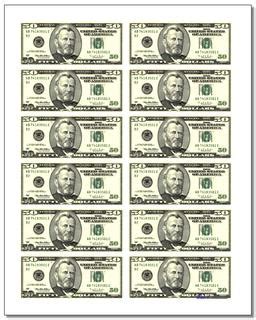 Printable Play Money Template