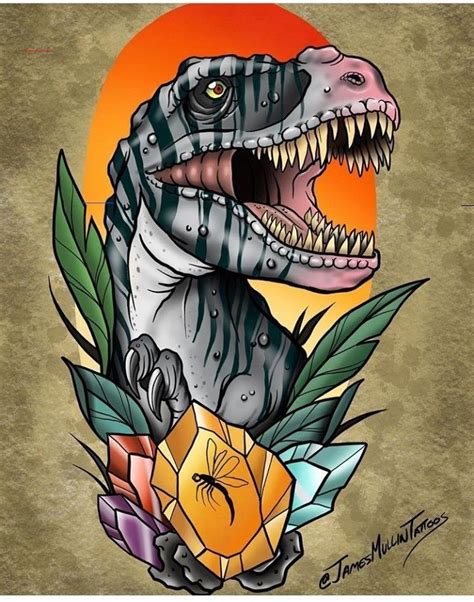 Pin by bayron cordoba on Тату in 2020 | Dinosaur tattoos, Neo traditional tattoo, T rex tattoo