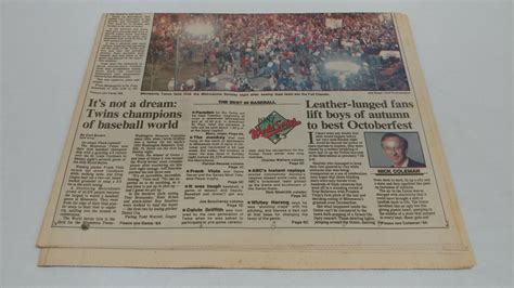 October 26 1987 St Paul Pioneer Press Dispatch Minnesota Twins Champs Newspaper | eBay