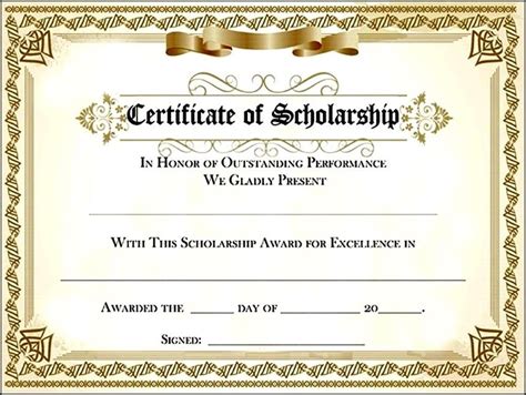 Scholarship Award Certificate - Best Templates Ideas | Best Templates ...