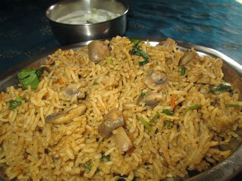 mushroom rice indian recipe