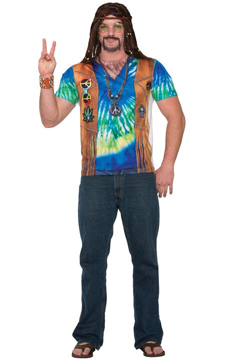 Hippie Man Shirt Adult Costume (Medium) - PureCostumes.com