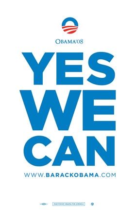 Barack Obama - (Yes We Can) Campaign Poster Fine Art Print by Unknown at FulcrumGallery.com