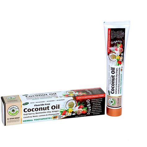 Coconut Oil Herbal Toothpaste enriched with natural herbs.