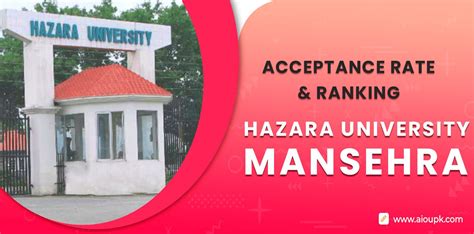 Hazara University Mansehra Acceptance Rate, Ranking (2024)