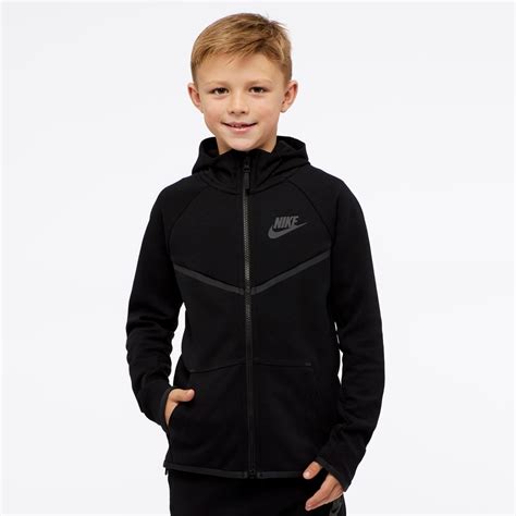 Nike Boys Sportswear Tech Fleece Windrunner Hoodie - Black/Black ...