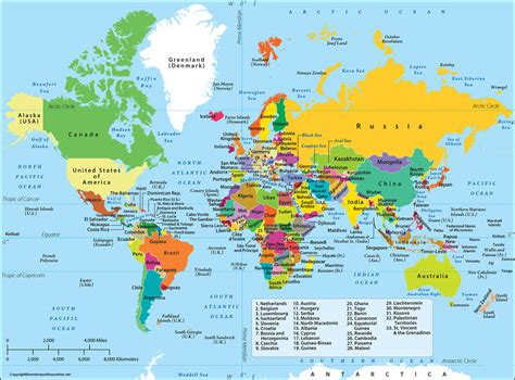 World Map with Continents and Countries Name Labeled | World Map With Countries