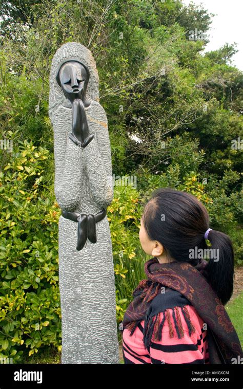 Kirstenbosch National Botanical Garden sculpture of African woman being admired by an ...