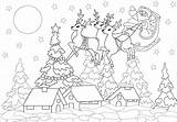 Pretty Christmas Village  Kids Coloring Pages sketch template