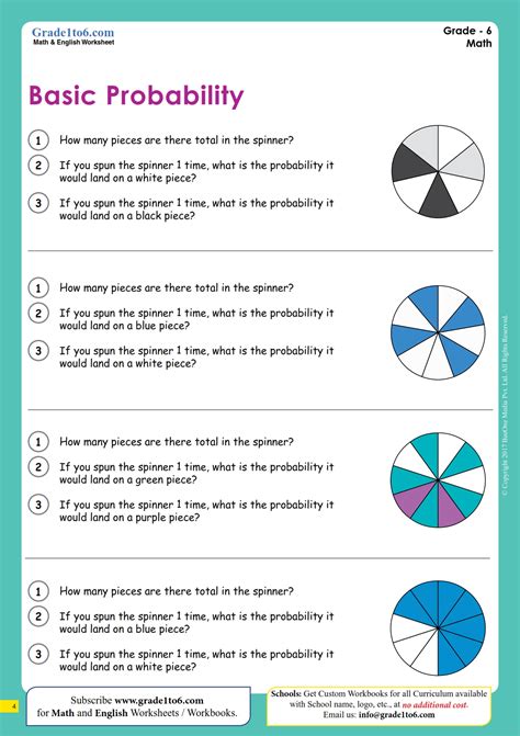 Basic Probability Worksheet | Grade1to6