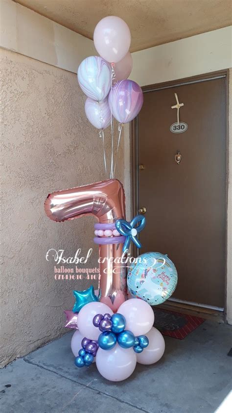 Unicorn 7th Birthday balloon bouquet | Balloon bouquet, Diy balloon decorations, Balloons