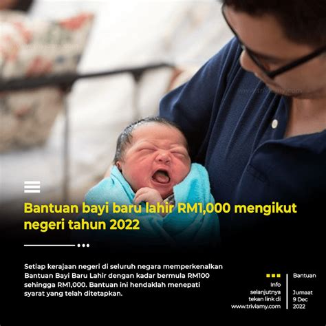 Permohonan Bantuan Bayi Baru Lahir RM1,000 Mengikut Negeri Tahun 2022