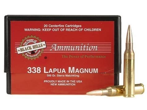 Black Hills 338 Lapua Mag Ammo 300 Grain Sierra MatchKing Jacketed